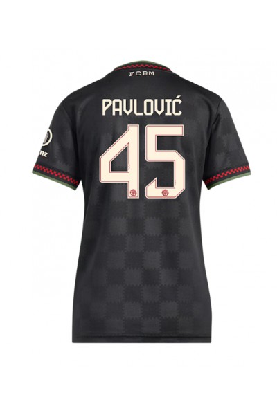 Bayern Munich Aleksandar Pavlovic #45 Jalkapallovaatteet Naisten Kolmaspaita 2025-26 Lyhythihainen Bayern Munich Aleksandar Pavlovic #45 Jalkapallovaatteet Naisten Kolmaspaita 2025-26 Lyhythihainen